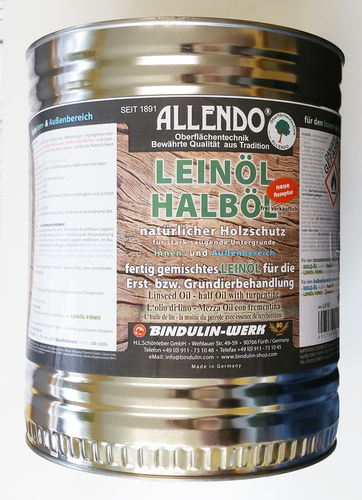 Allendo Halböl Leinöl 10 Liter Grundieröl Halb-Öl farblos