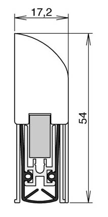 1-884 Athmer Schall-Ex L-15 FS silber 1055 mm Türdichtung zum Aufschrauben Nr 