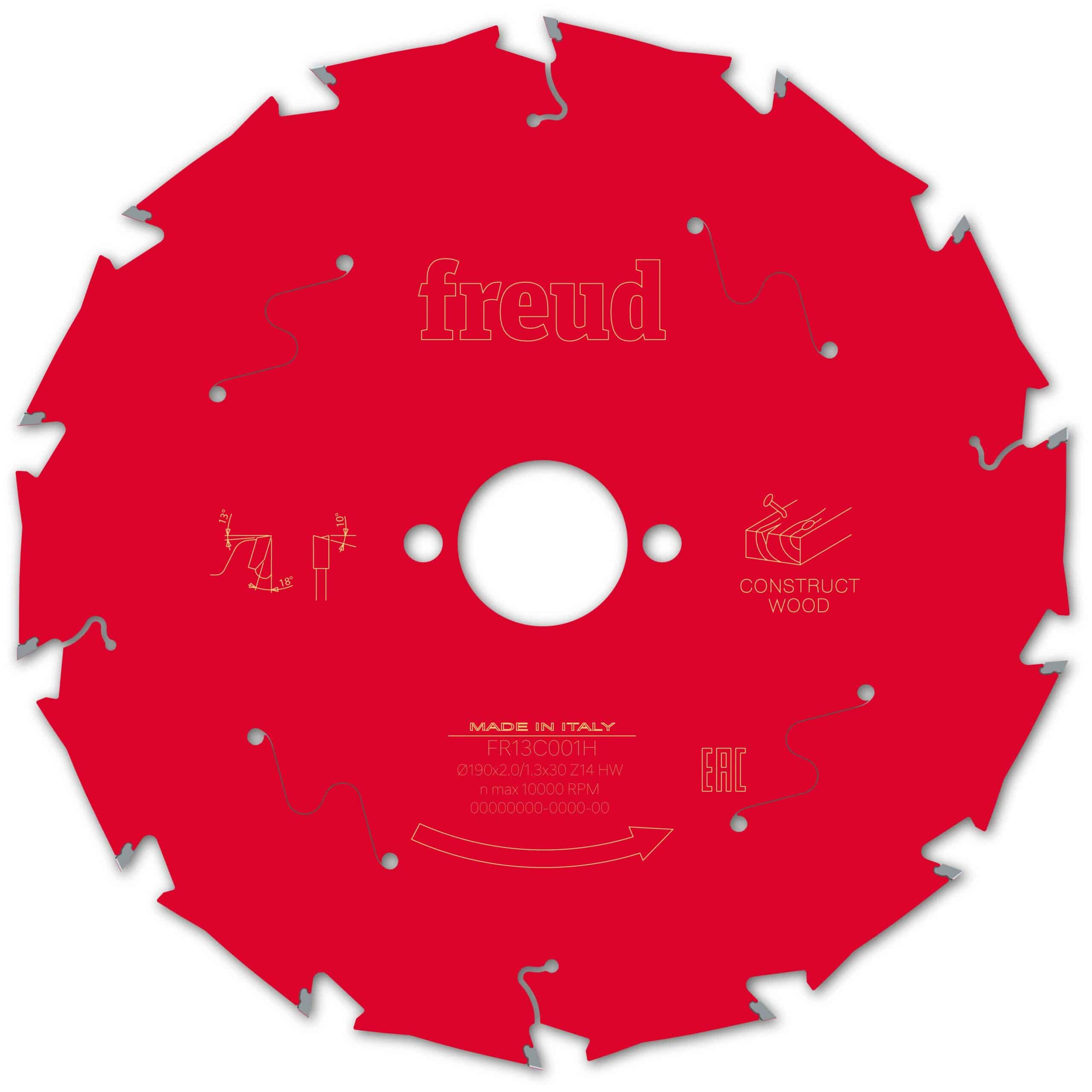 Kreissägeblatt für Bauholz – D190_B2.0_b1.3_d30 Z14 18°