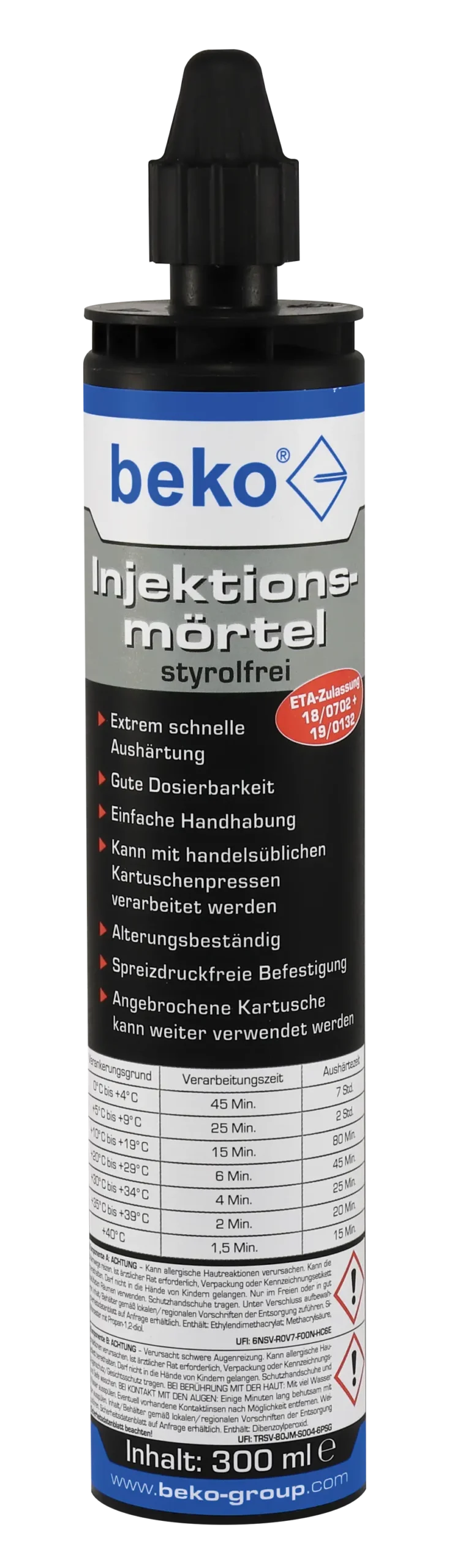 Injektionsmörtel 300 ml – Styrolfrei, inkl. 1 Zwangsmischer