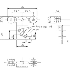 MANTION Schiebetürbeschlag Medium B-150