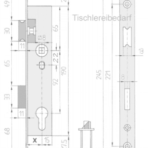 Rohrrahmenschloß PZ 8/92 mm 30/24 mm DR/DL – Bild 3