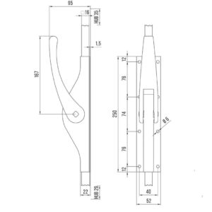 Tortreibriegel GK DENI Plano 16 mm – Bild 4