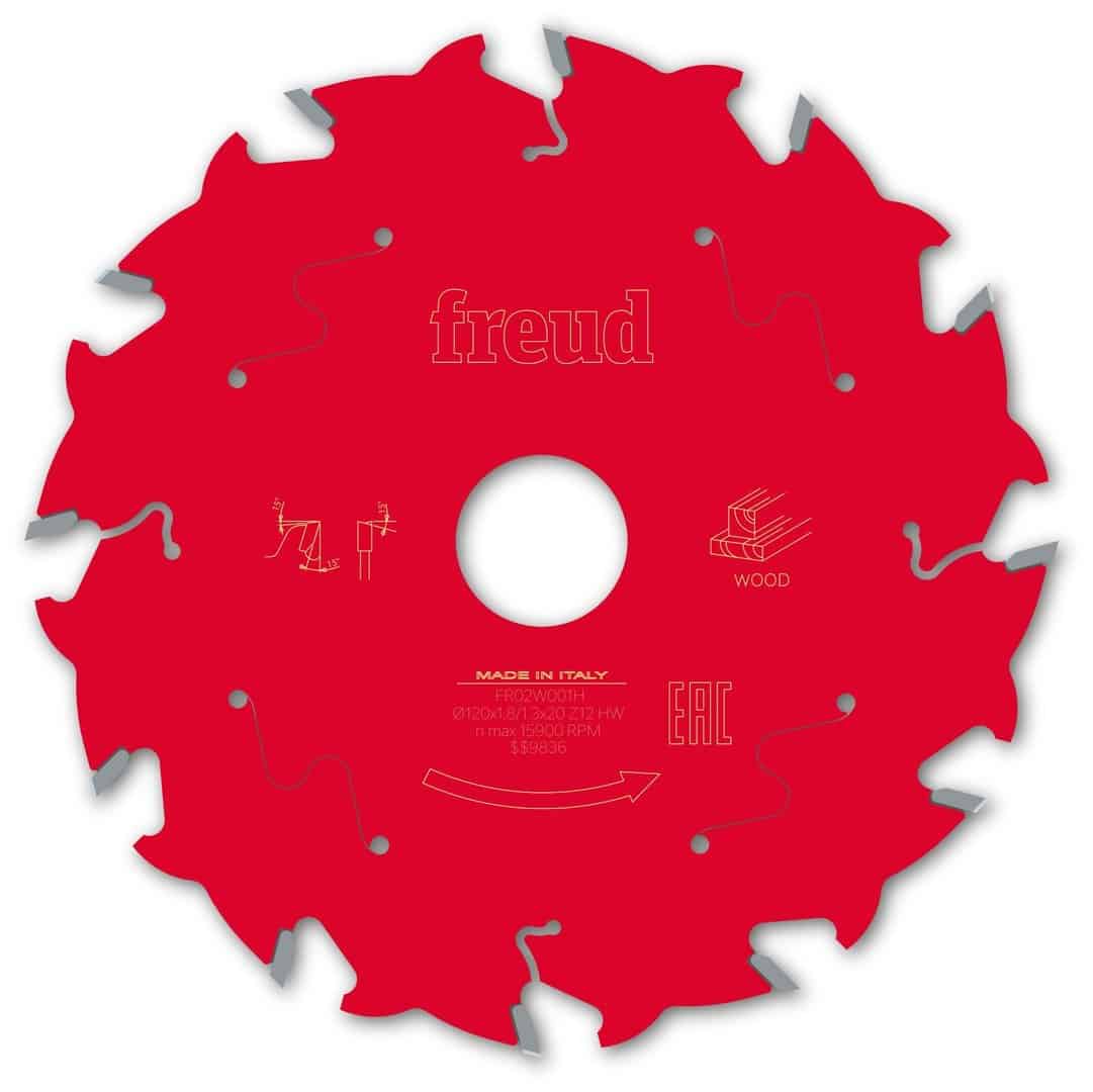 Kreissägeblatt für Holz – D120_B1.8_b1.3_d20 Z12 15°