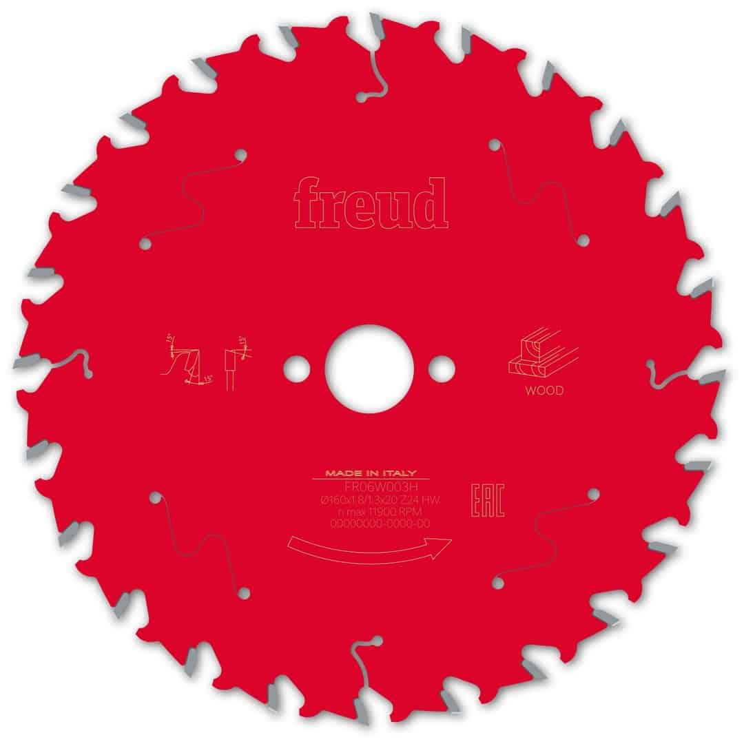 Kreissägeblatt für Holz – D160_B1.8_b1.3_d20 Z24 15°