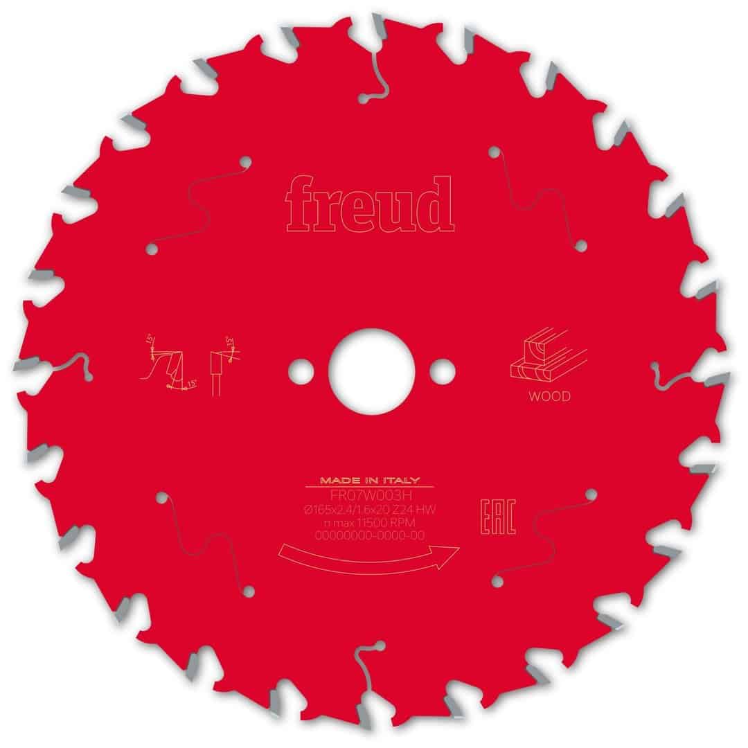 Kreissägeblatt für Holz – D165_B2.4_b1.6_d20 Z24 15°