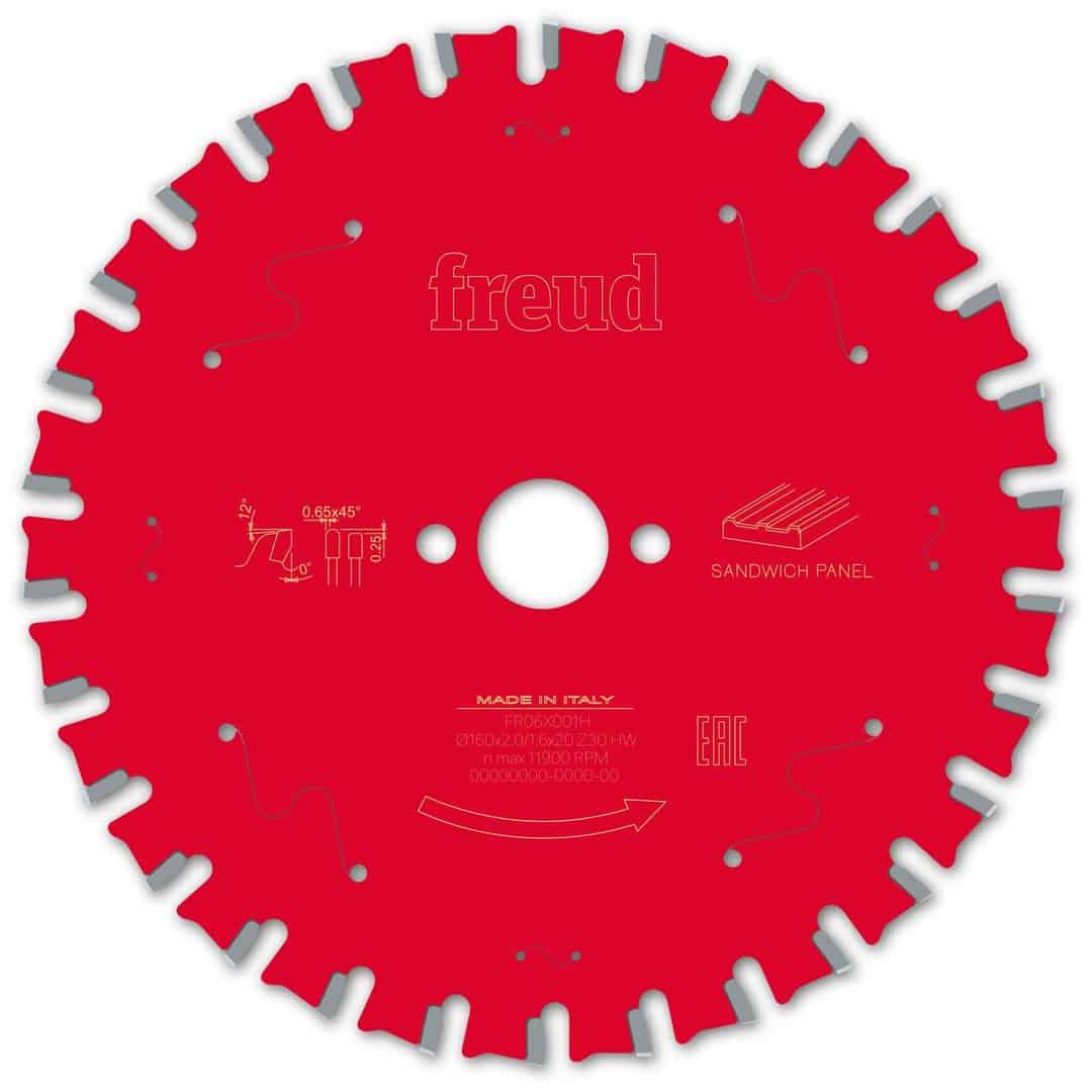 Kreissägeblatt für Sandwichplatten – D160_B2.0_b1.6_d20 Z30 0°