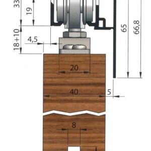 HELM 73D-200 Schiebetürbeschlag 200 cm Deckenmontage – Bild 3