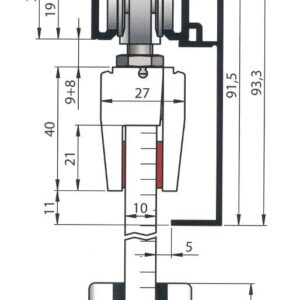 HELM 73DG-240G Schiebetürbeschlag Glas 240 cm Deckenmontage – Bild 2