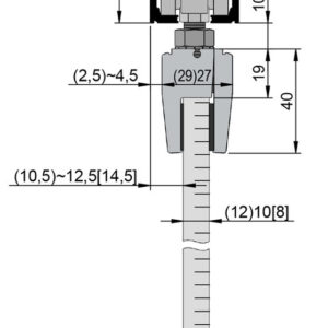 HELM 140 Garnitur 140-G1 für eine einflügelige Glasschiebetür – Bild 4
