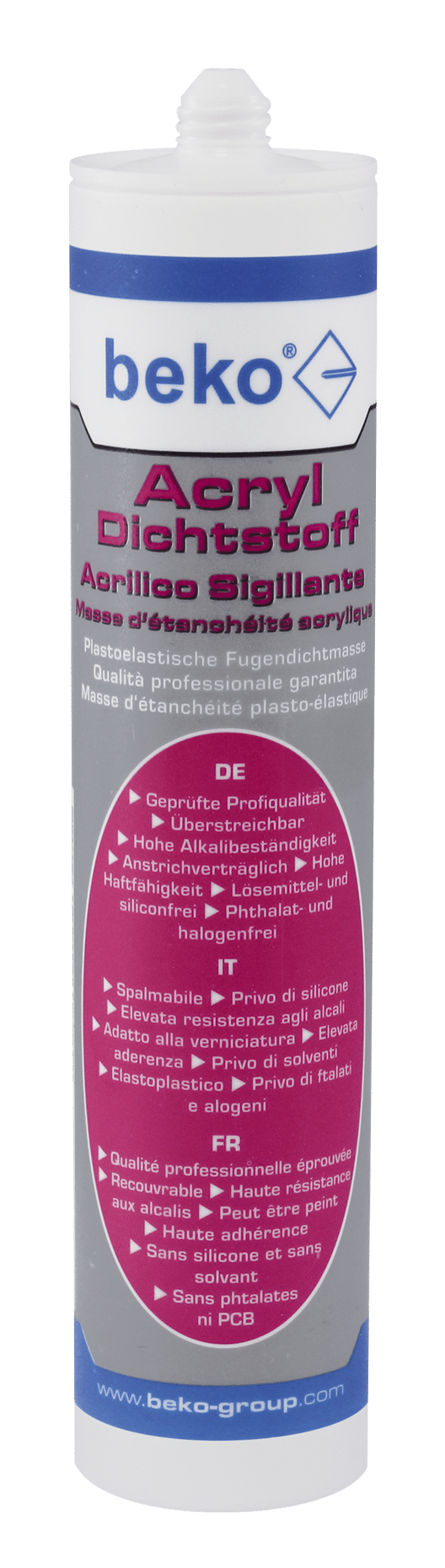beko Acryl-Dichtstoff schwarz 310 ml – Plastoelastische Fugendichtmasse