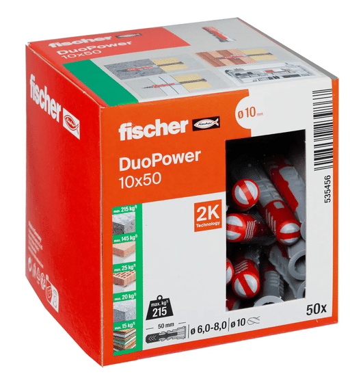 FISCHER DuoPower Dübel 10 x 50 – 50 Stück