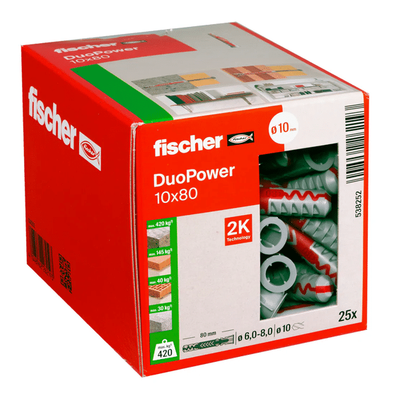 FISCHER DuoPower Dübel 10 x 80 – 25 Stück